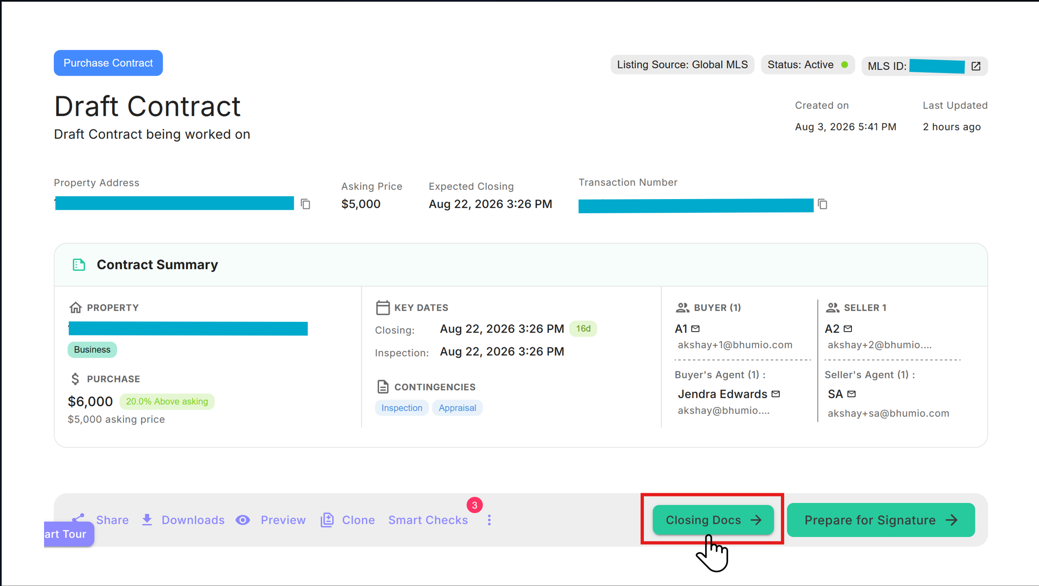Closing Docs Button Purchase